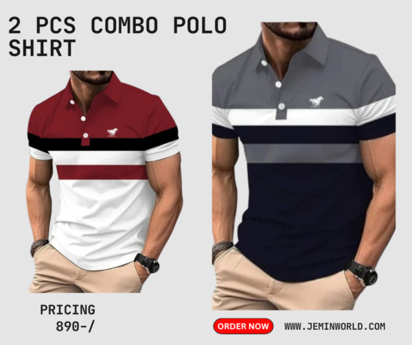 2 Pcs Combo Polo Shirt for Men 17
