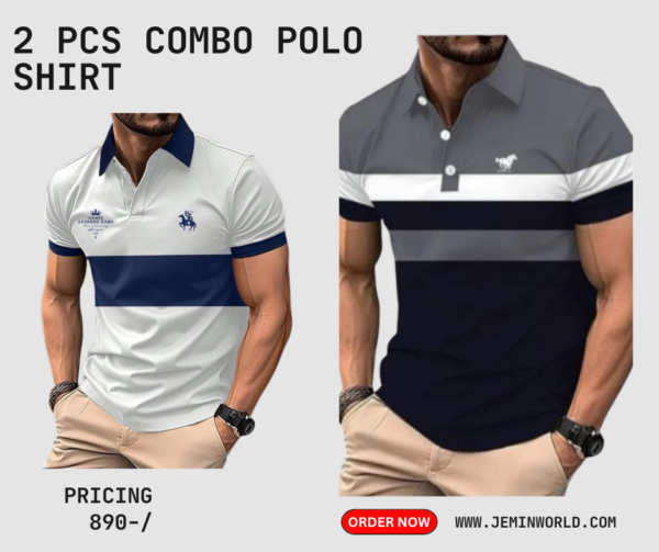 2 Pcs Combo Polo Shirt for Men 16