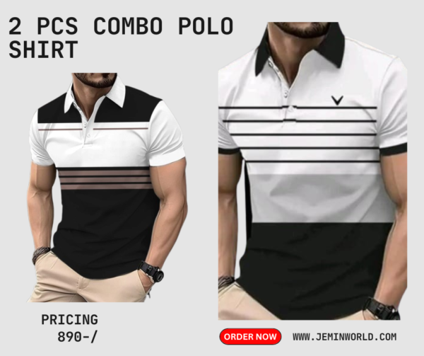 2 Pcs Combo Polo Shirt for Men 15