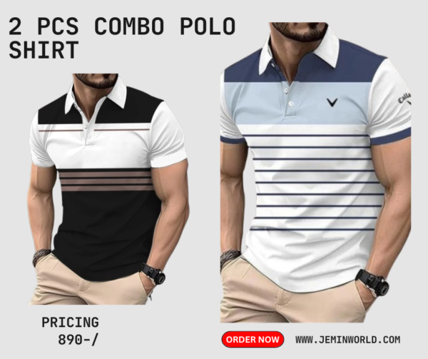 2 Pcs Combo Polo Shirt for Men 14
