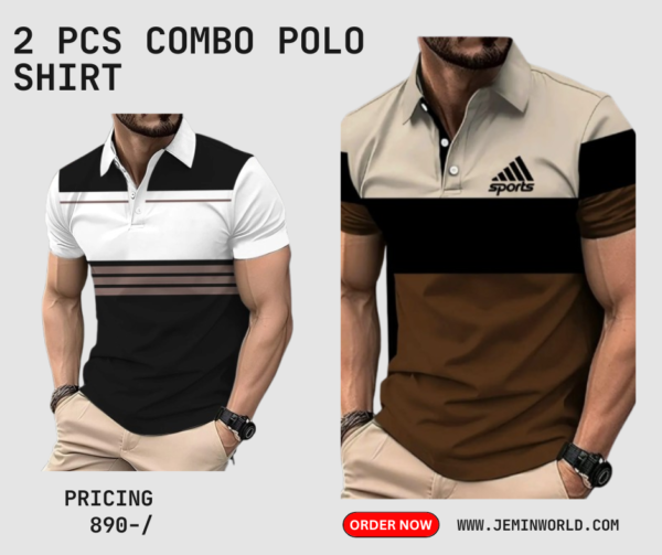 2 Pcs Combo Polo Shirt for Men 13
