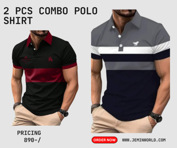 2 Pcs Combo Polo Shirt for Men 18