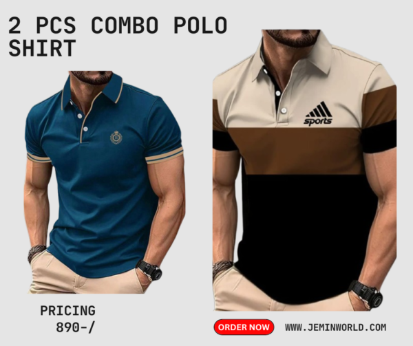 2 Pcs Combo Polo Shirt for Men 11