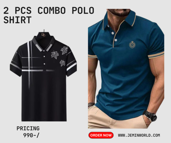 2 Pcs Combo Polo Shirt for Men 10