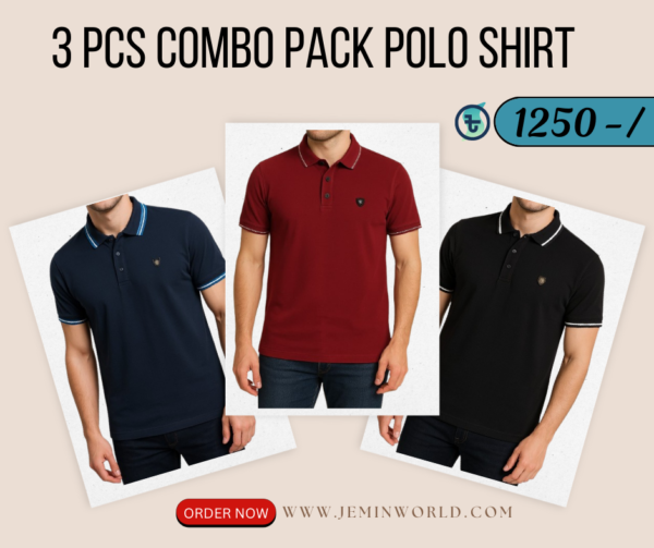 3 Pcs Combo Polo Shirt for Men 9