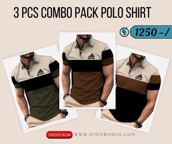3 Pcs Combo Polo Shirt for Men 8